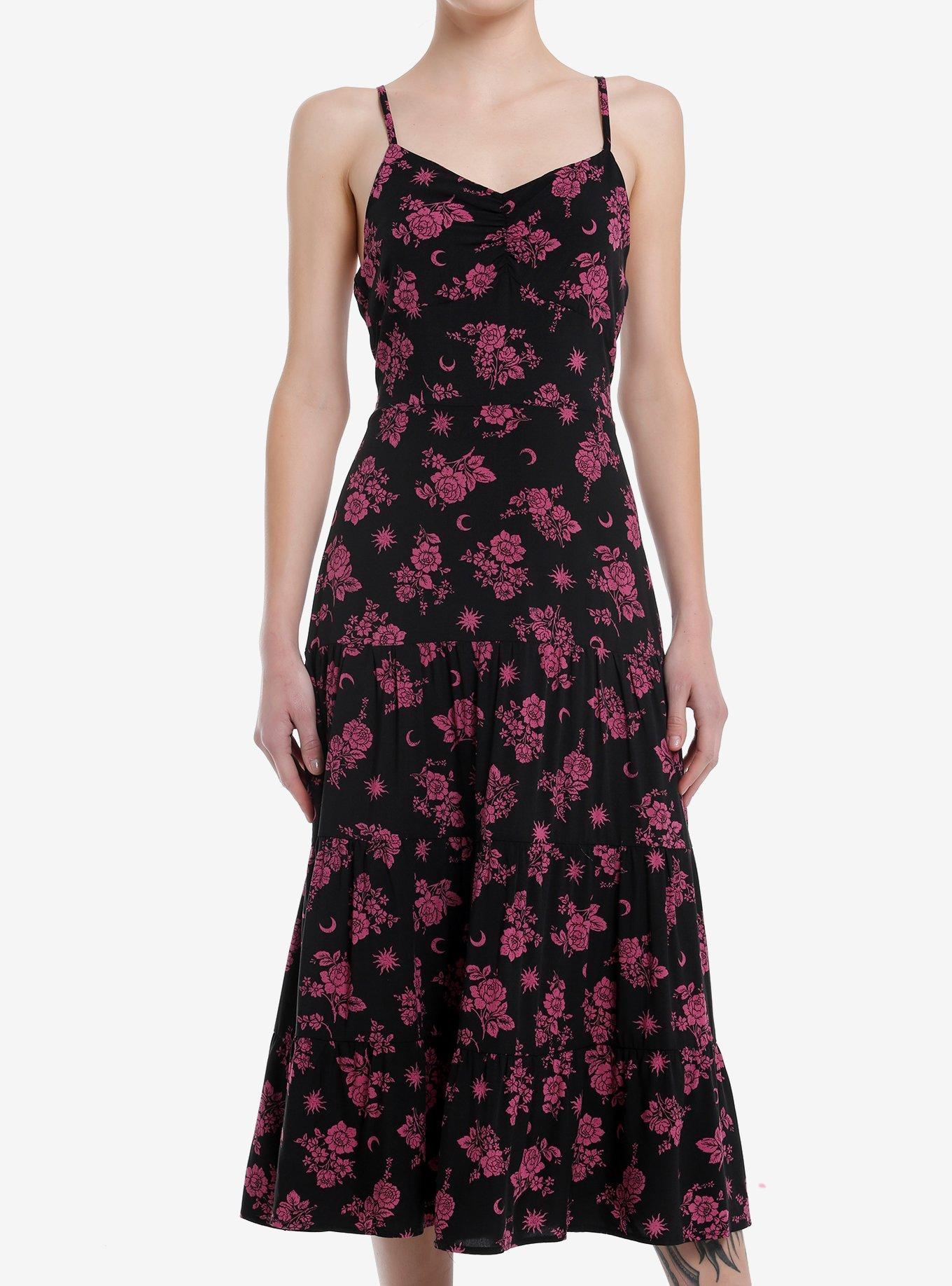 Daisy Street Purple Floral Cami Dress, , hi-res