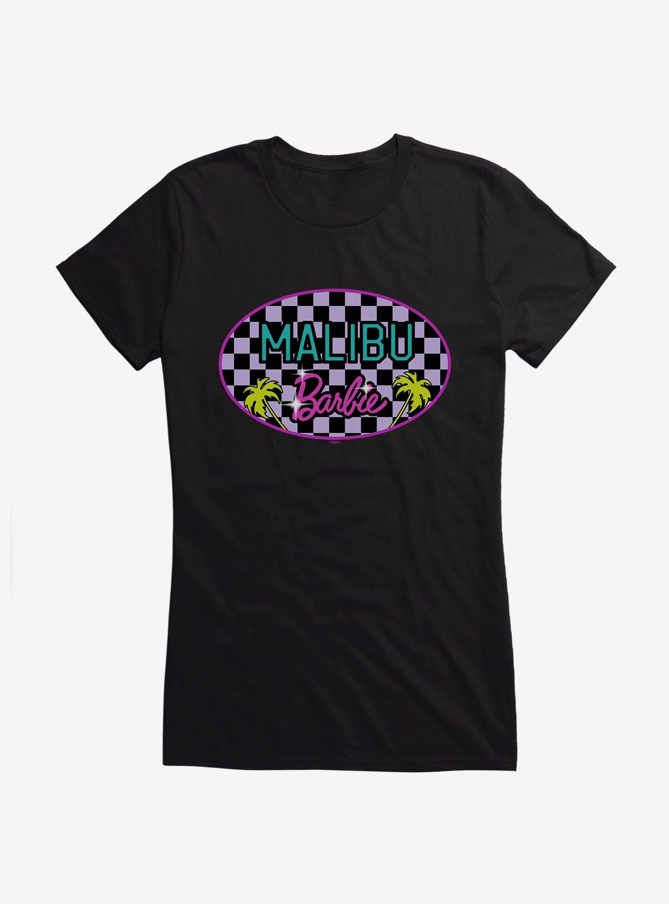 Barbie Malibu Barbie Checkerboard Girls T-Shirt, BLACK, hi-res