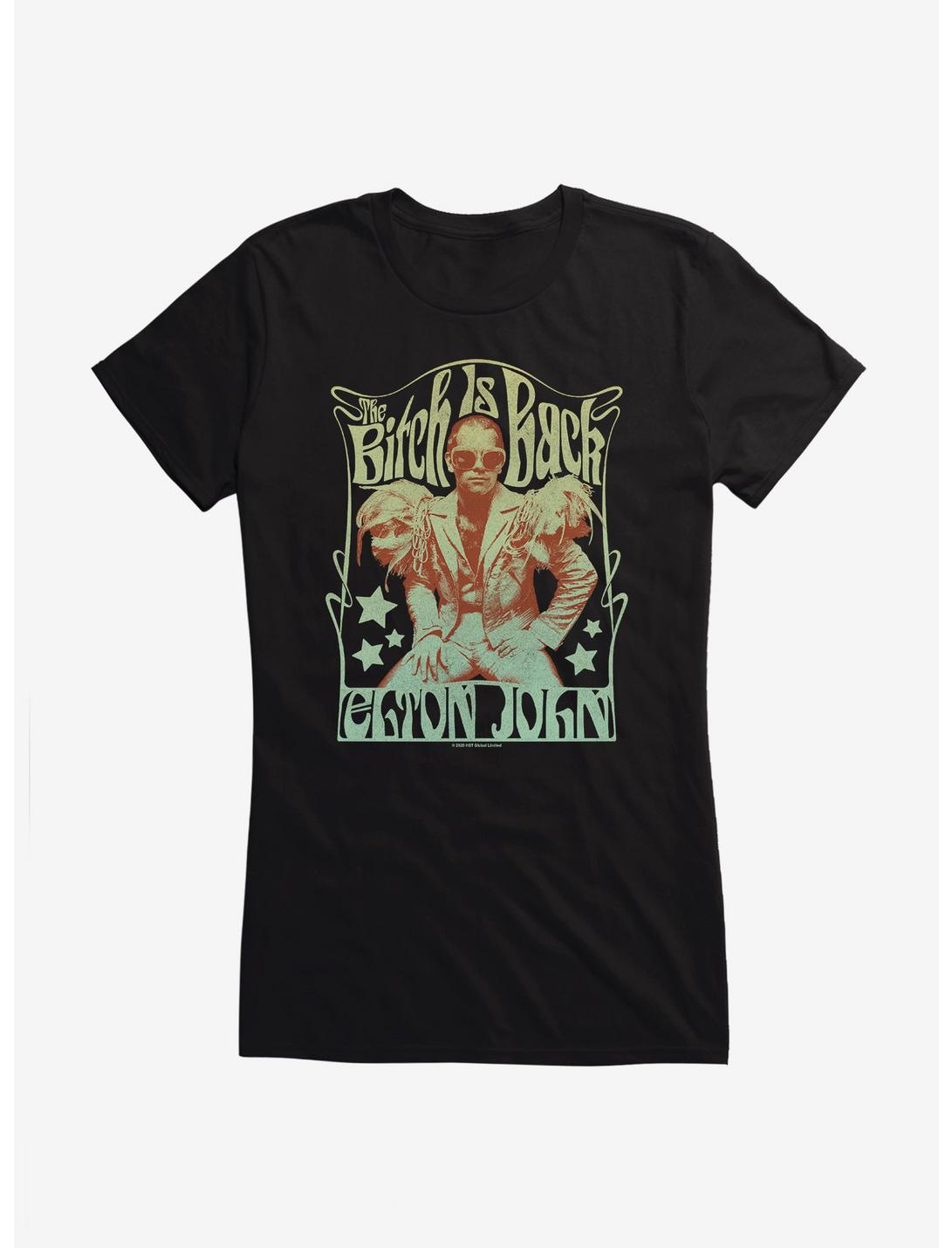 Elton John Bitch Is Back Girls T-Shirt, BLACK, hi-res