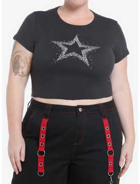 Social Collision Silver Glitter Star Girls Baby T-Shirt Plus Size, , hi-res
