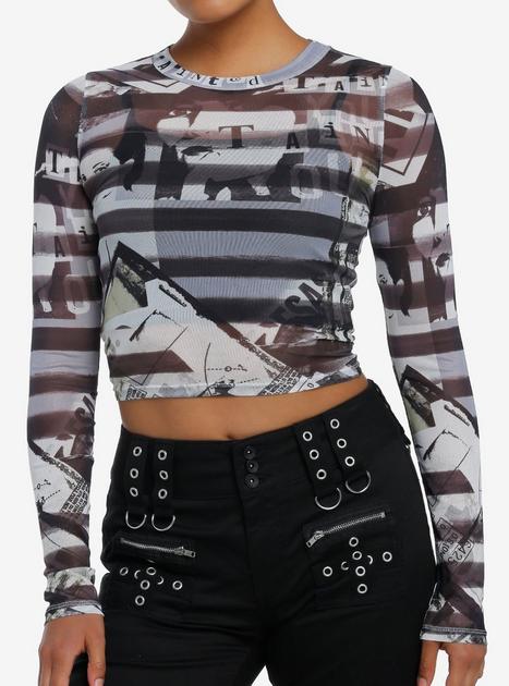 トップス OJOS Mesh Band Long Sleeve Contoured Ribs Top Long Sleeve | Wolford United States