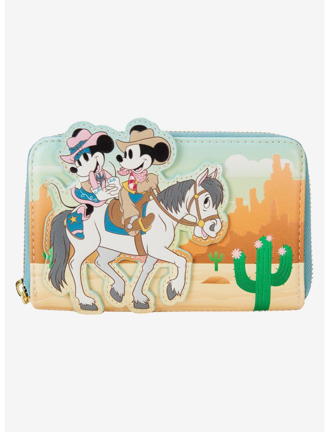 Loungefly Disney Mickey Mouse & Minnie Mouse Western Zipper Wallet, , hi-res