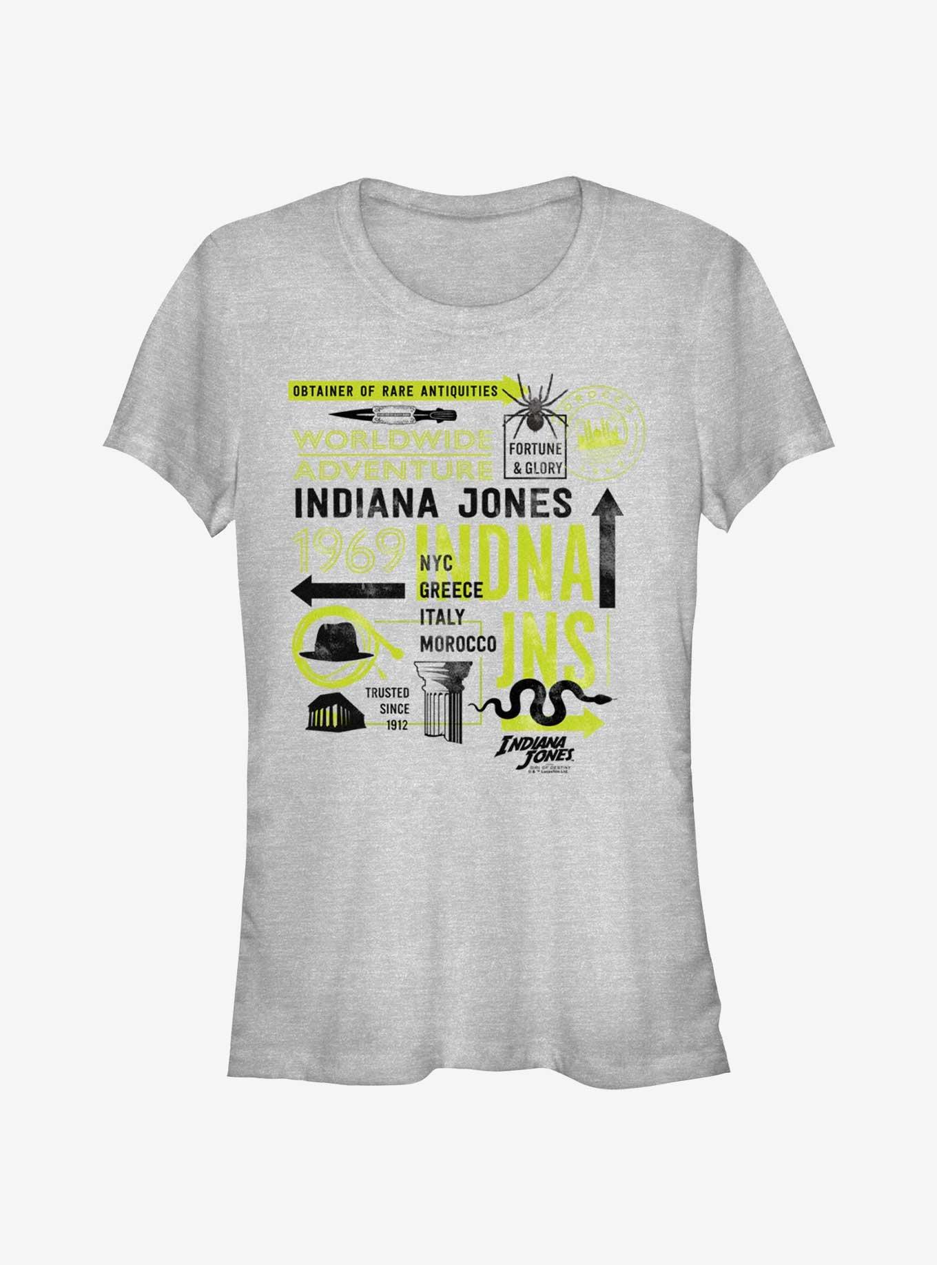 Indiana Jones and the Dial of Destiny Passport Infographic Girls T-Shirt, , hi-res