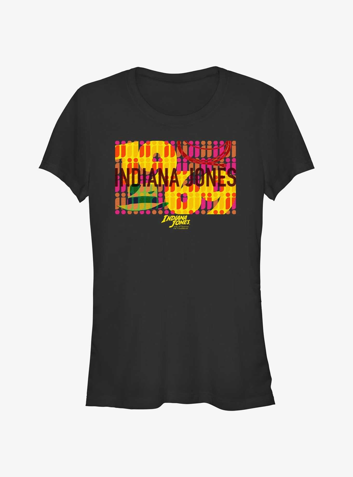 Indiana Jones and the Dial of Destiny Sixties Wallpaper Girls T-Shirt, BLACK, hi-res