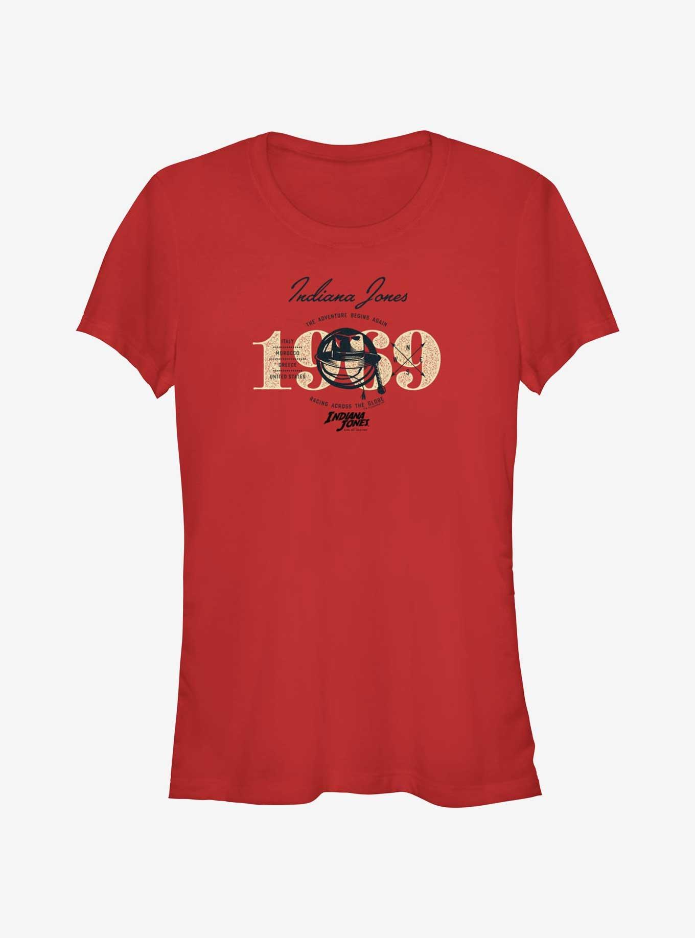 Indiana Jones and the Dial of Destiny 1969 Adventure Begins Again Girls T-Shirt, RED, hi-res