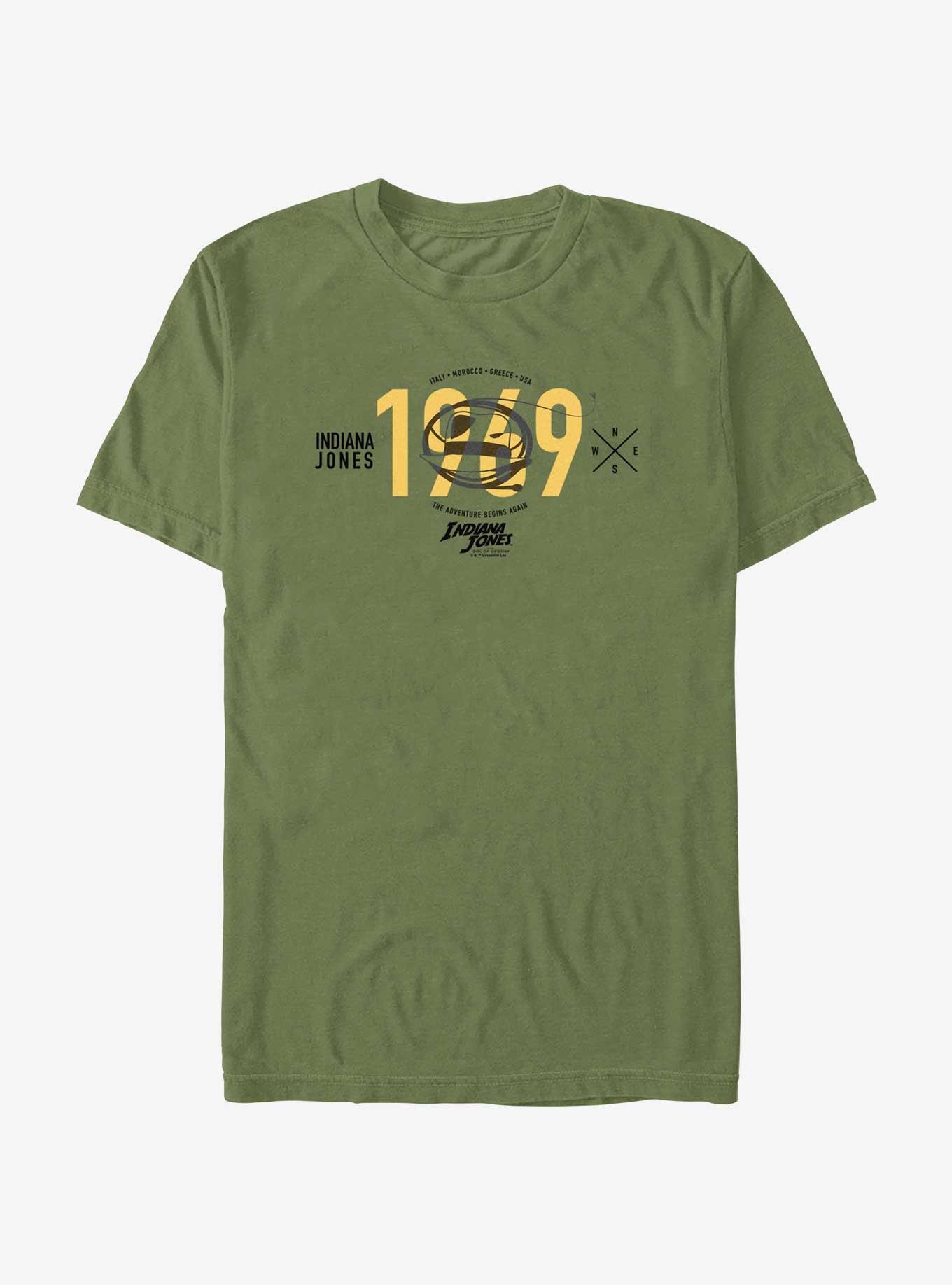 Indiana Jones and the Dial of Destiny World Adventurer Extra Soft T-Shirt, MIL GRN, hi-res