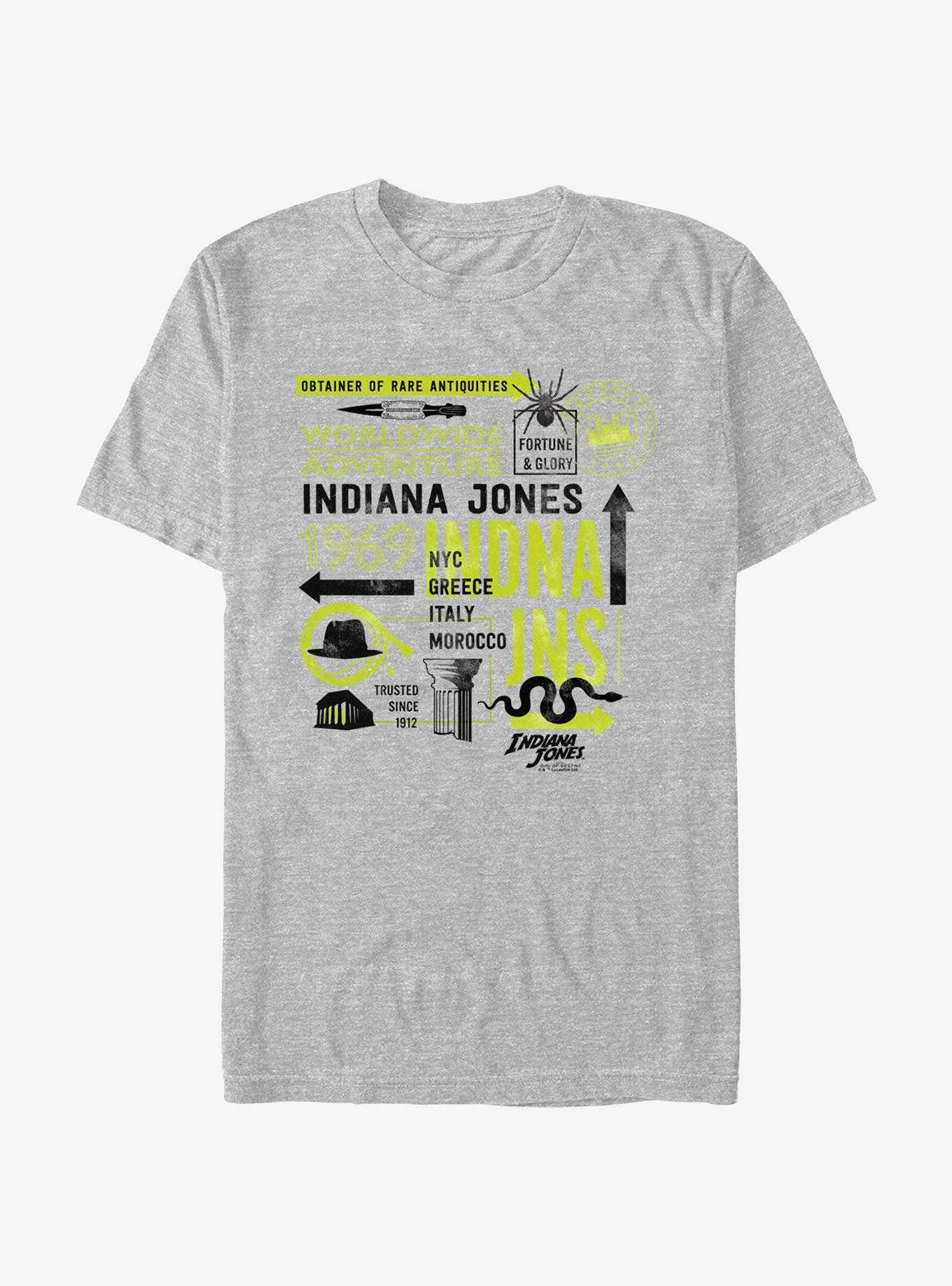 Indiana Jones and the Dial of Destiny Passport Infographic T-Shirt, , hi-res