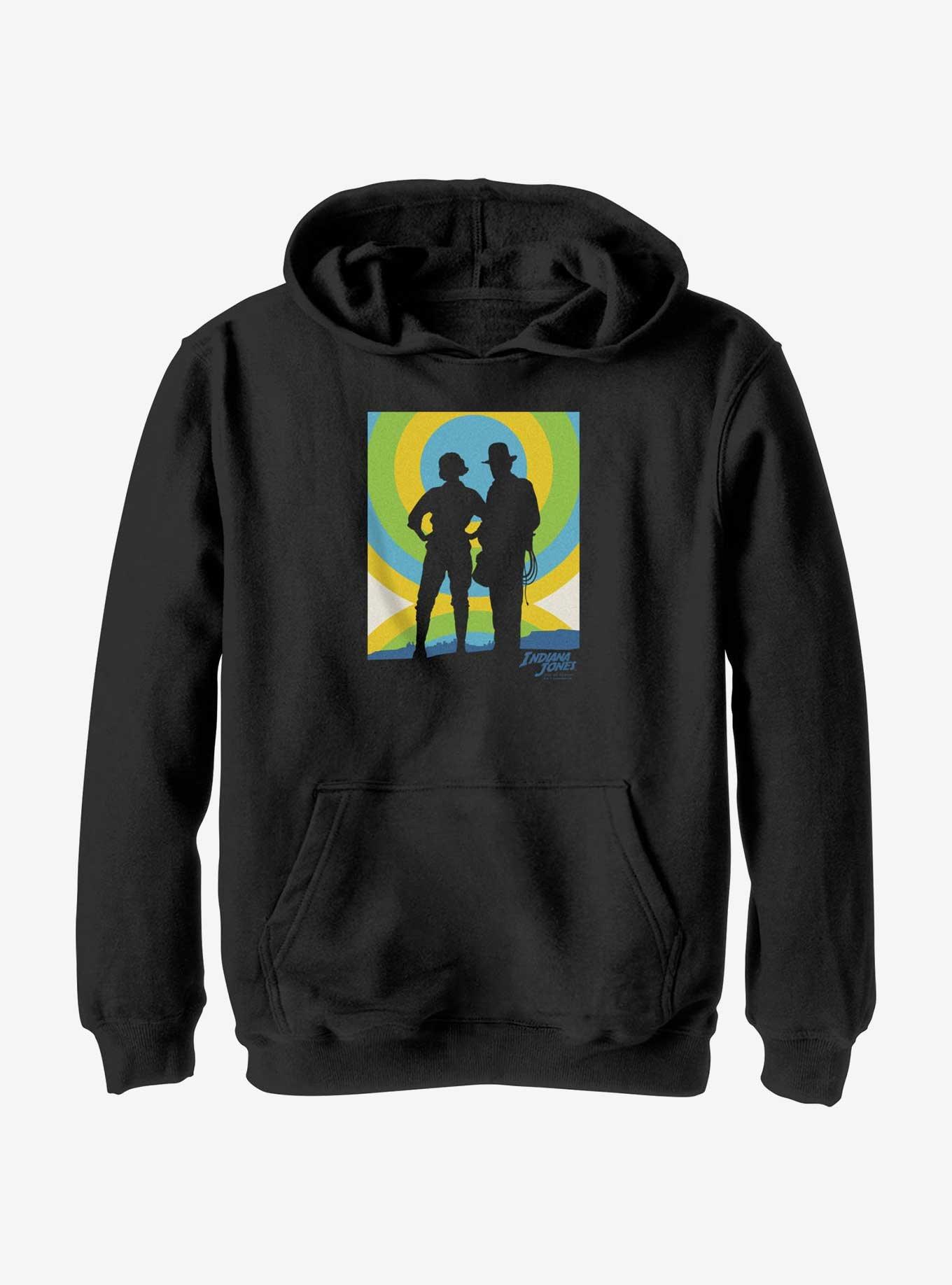 Indiana Jones and the Dial of Destiny Bubble Duo Helena Shaw and Indiana Jones Youth Hoodie, BLACK, hi-res