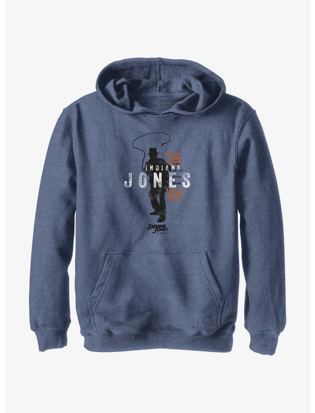 Indiana Jones and the Dial of Destiny It's The Mileage Youth Hoodie, NAVY HTR, hi-res