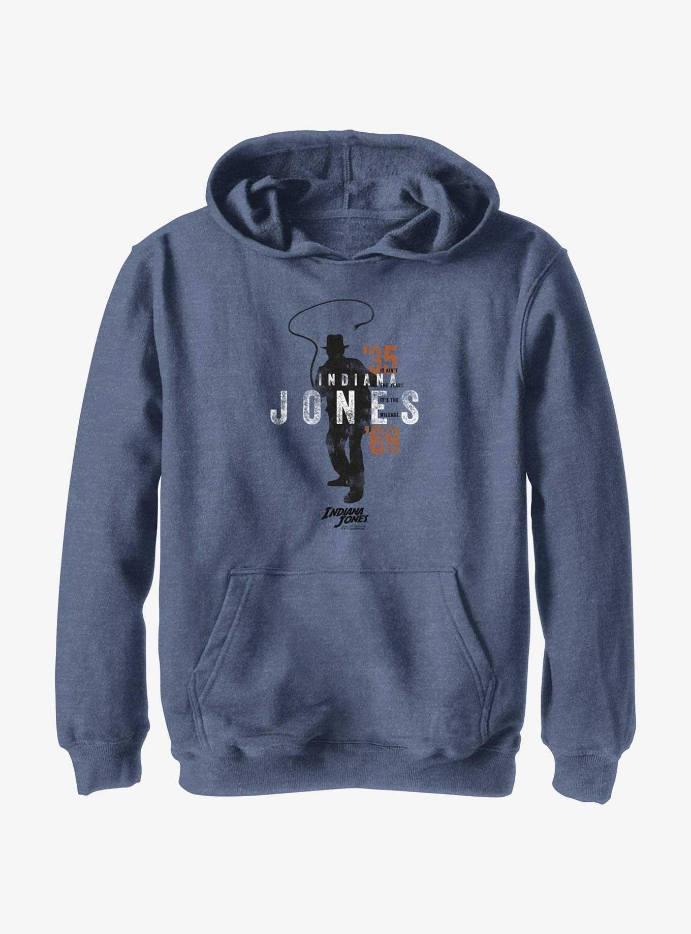 Indiana Jones and the Dial of Destiny It's The Mileage Youth Hoodie, NAVY HTR, hi-res