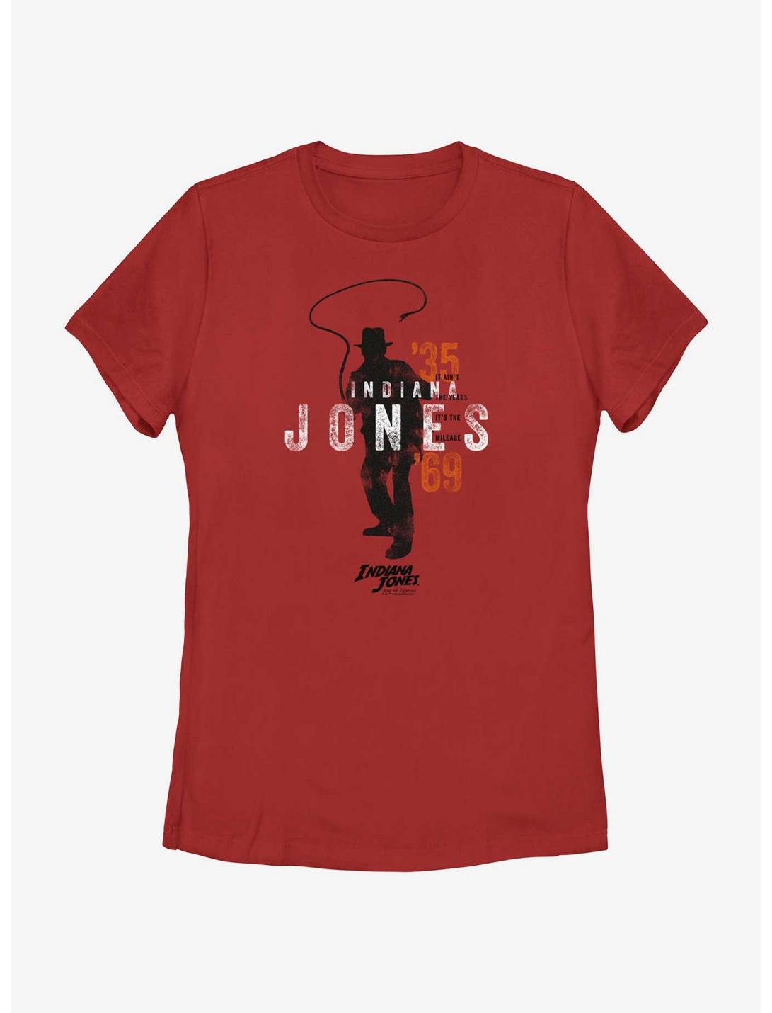 Indiana Jones and the Dial of Destiny It's The Mileage Womens T-Shirt, RED, hi-res