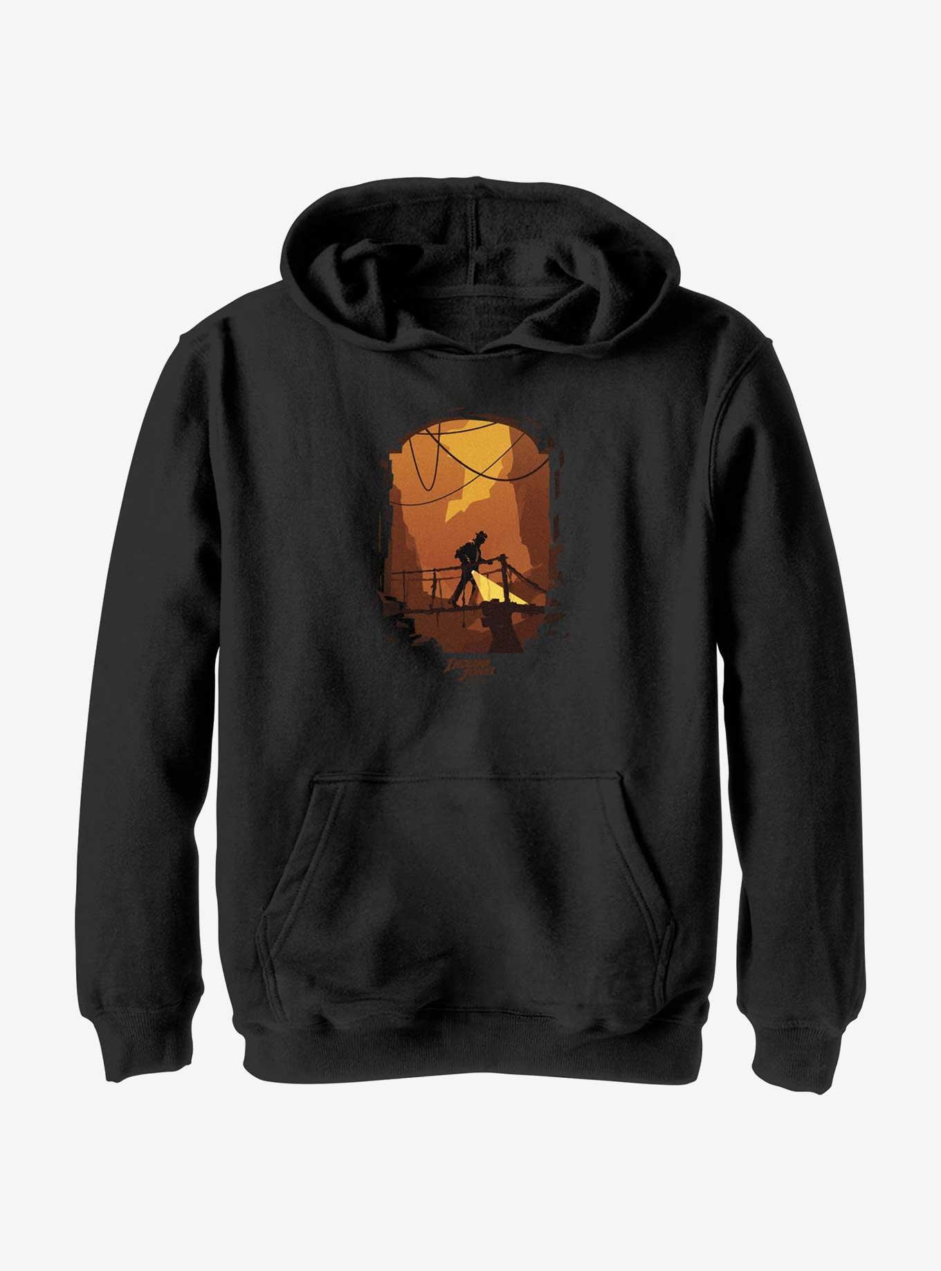 Indiana Jones and the Dial of Destiny Cave Exploring Youth Hoodie, BLACK, hi-res