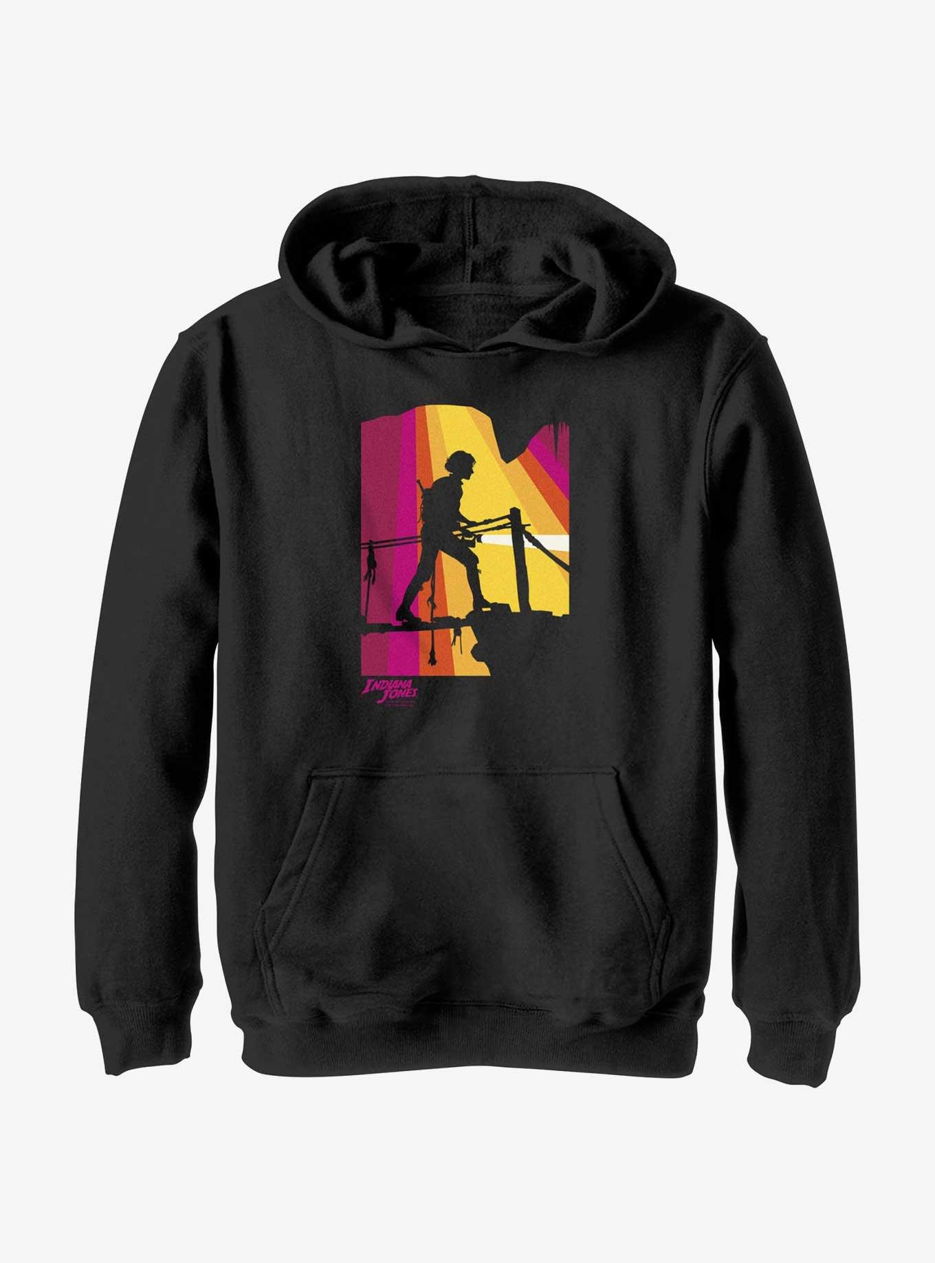 Indiana Jones and the Dial of Destiny Exploring Caves Helena Shaw Youth Hoodie, BLACK, hi-res