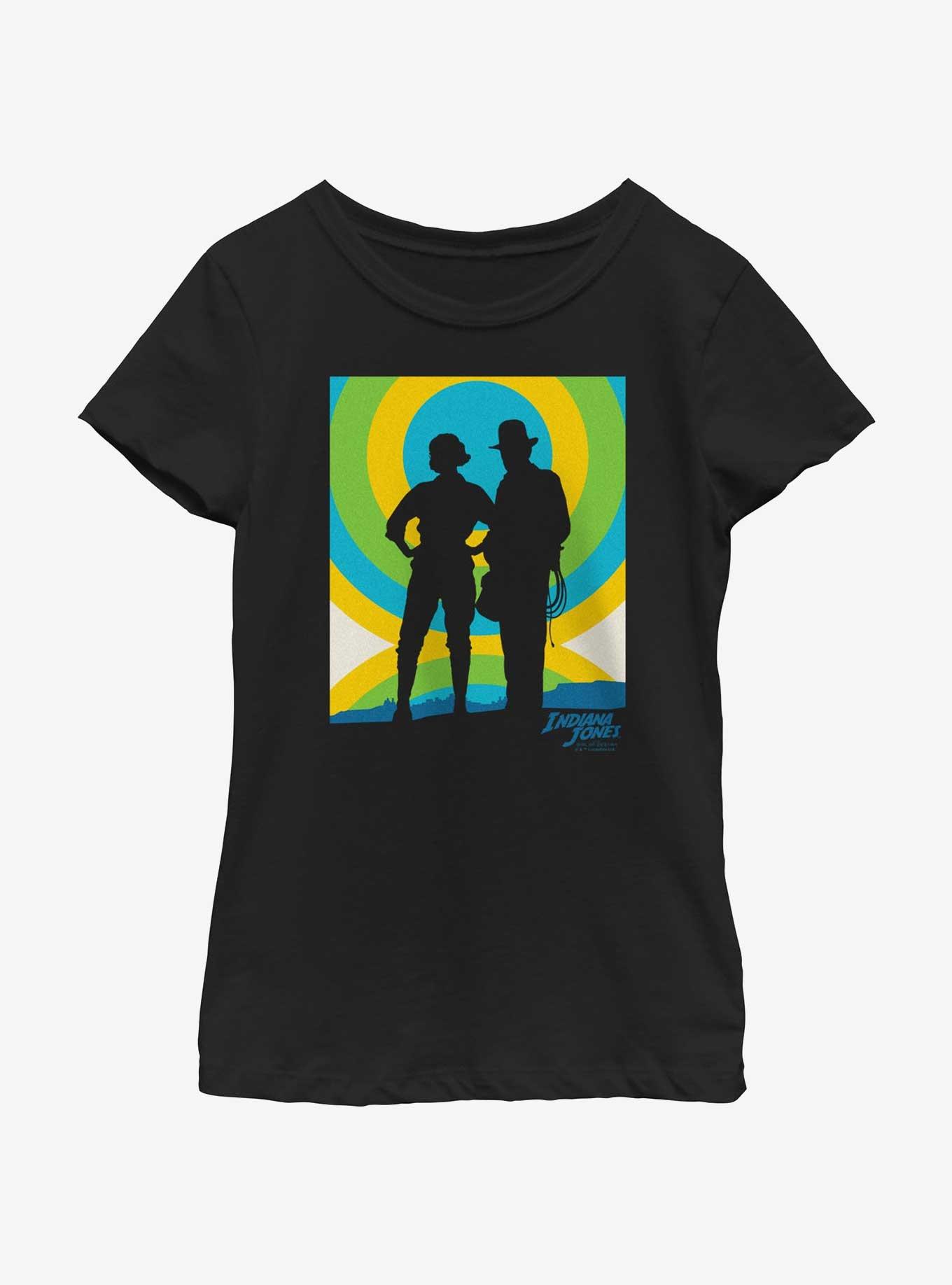 Indiana Jones and the Dial of Destiny Bubble Duo Helena Shaw and Indiana Jones Girls Youth T-Shirt, BLACK, hi-res