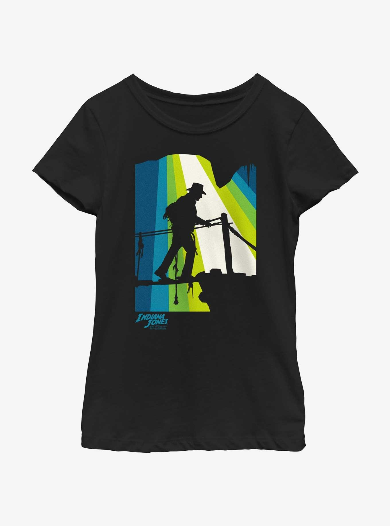 Indiana Jones and the Dial of Destiny Exploring Caves Girls Youth T-Shirt, BLACK, hi-res