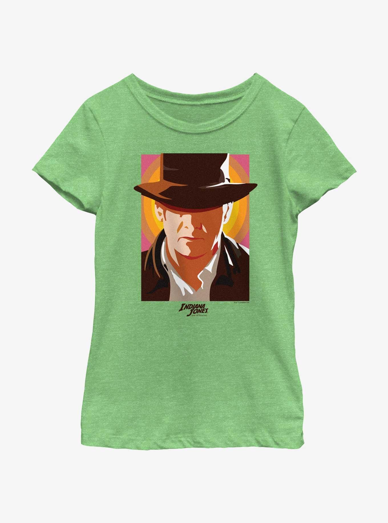 Indiana Jones and the Dial of Destiny Popped Hat Girls Youth T-Shirt, GRN APPLE, hi-res