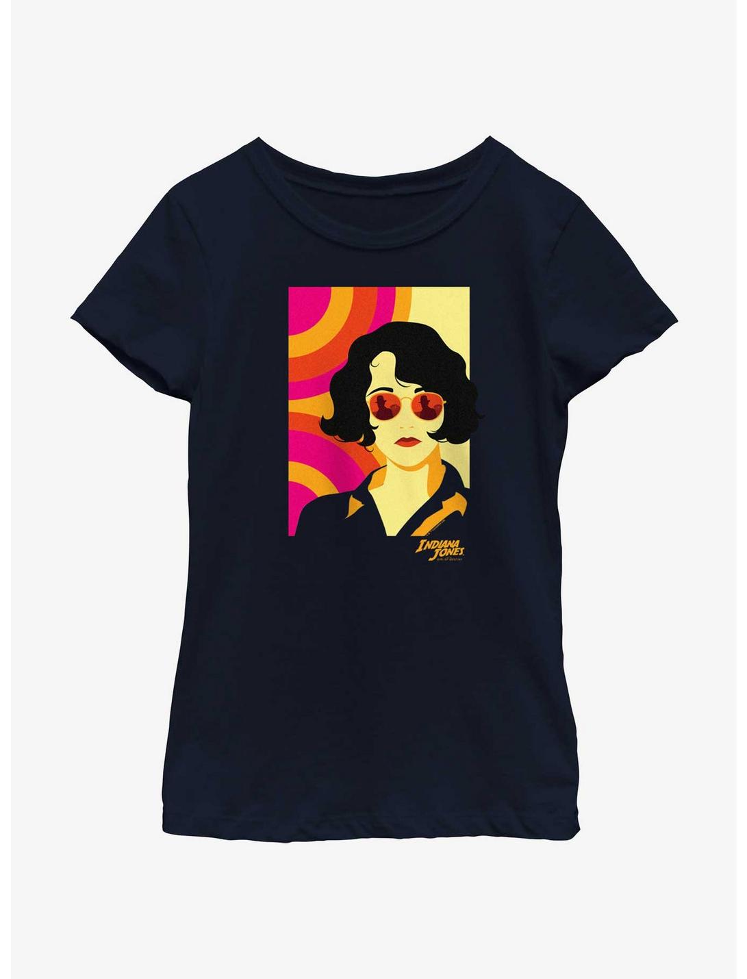 Indiana Jones and the Dial of Destiny Retro Helena Poster Girls Youth T-Shirt, NAVY, hi-res