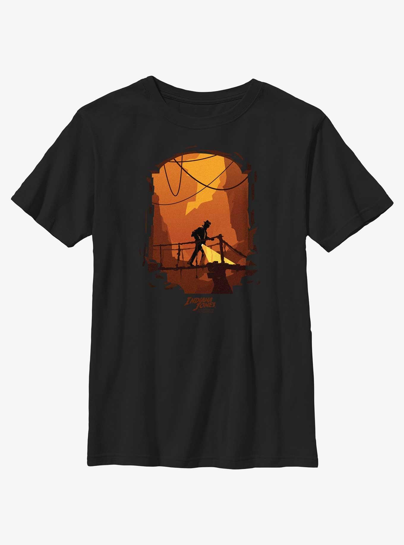 Indiana Jones and the Dial of Destiny Cave Exploring Youth T-Shirt, BLACK, hi-res