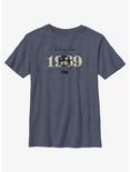 Indiana Jones and the Dial of Destiny 1969 Adventure Begins Again Youth T-Shirt, NAVY HTR, hi-res
