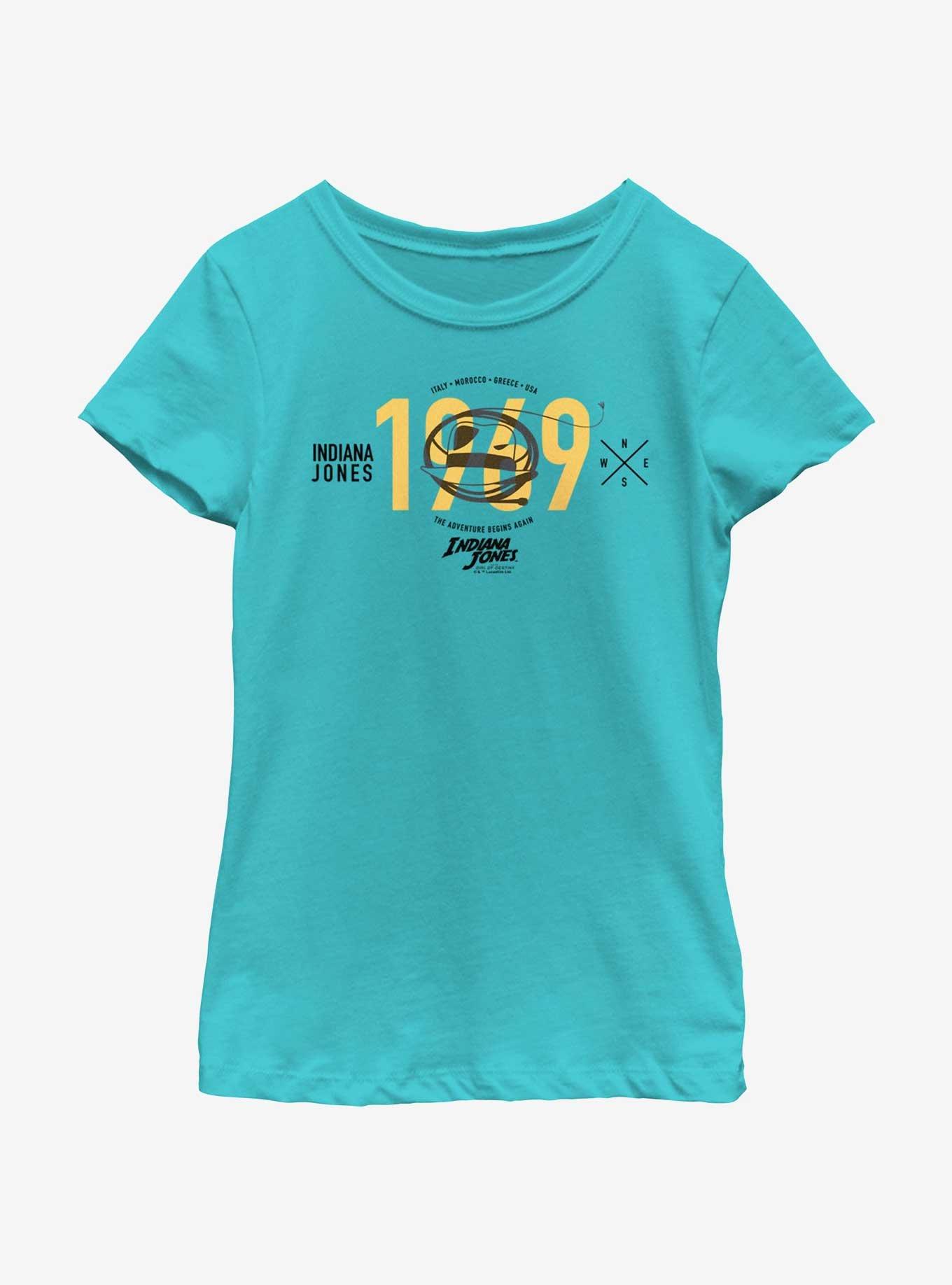 Indiana Jones and the Dial of Destiny World Adventurer Girls Youth T-Shirt, TAHI BLUE, hi-res