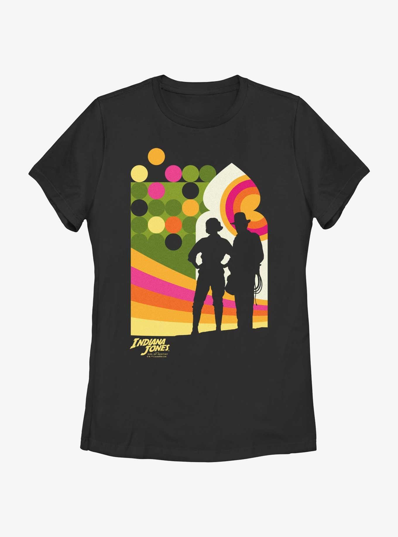 Indiana Jones and the Dial of Destiny Swoosh Duo Womens T-Shirt, BLACK, hi-res
