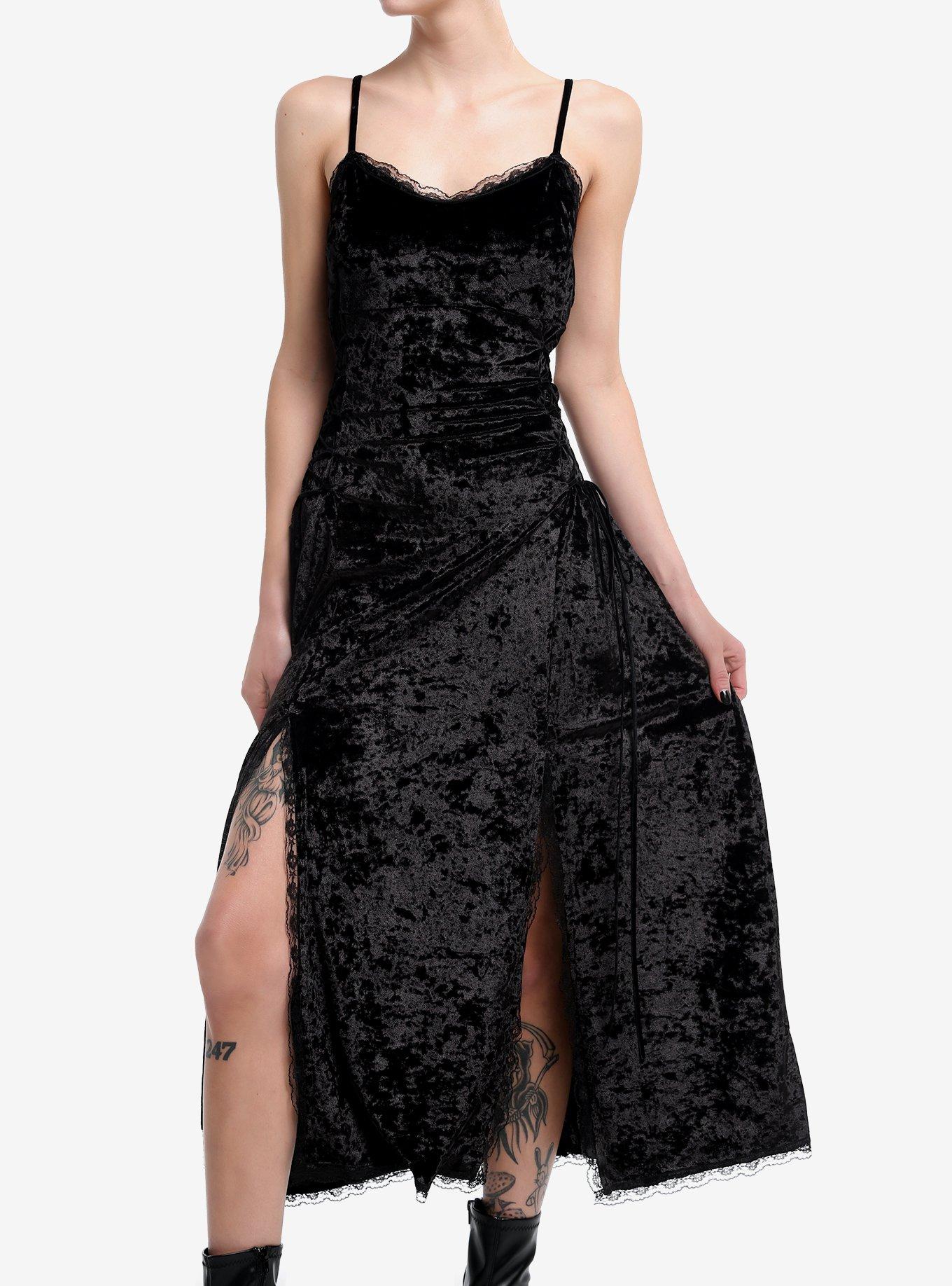 Black Velvet Lace Sleeveless Maxi Dress