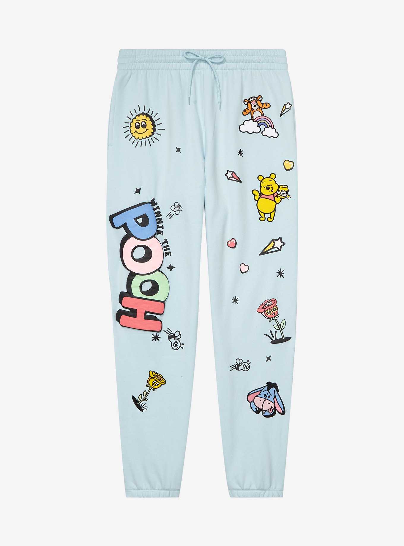 Disney Winnie the Pooh Doodle Icons Allover Print Joggers - BoxLunch Exclusive, , hi-res