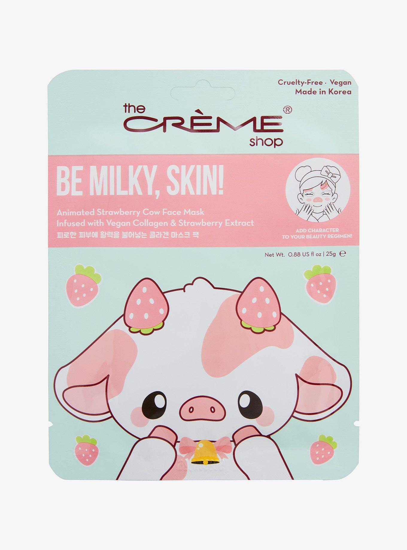 The Cr&eacute;me Shop Animated Strawberry Cow Face Mask, , hi-res