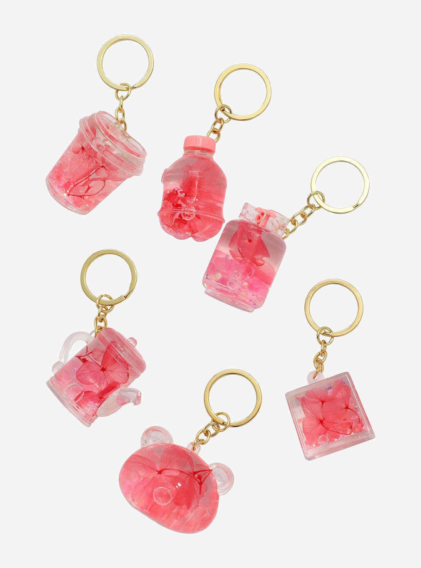 Pink Flower Floating Blind Bag Keychain, , hi-res