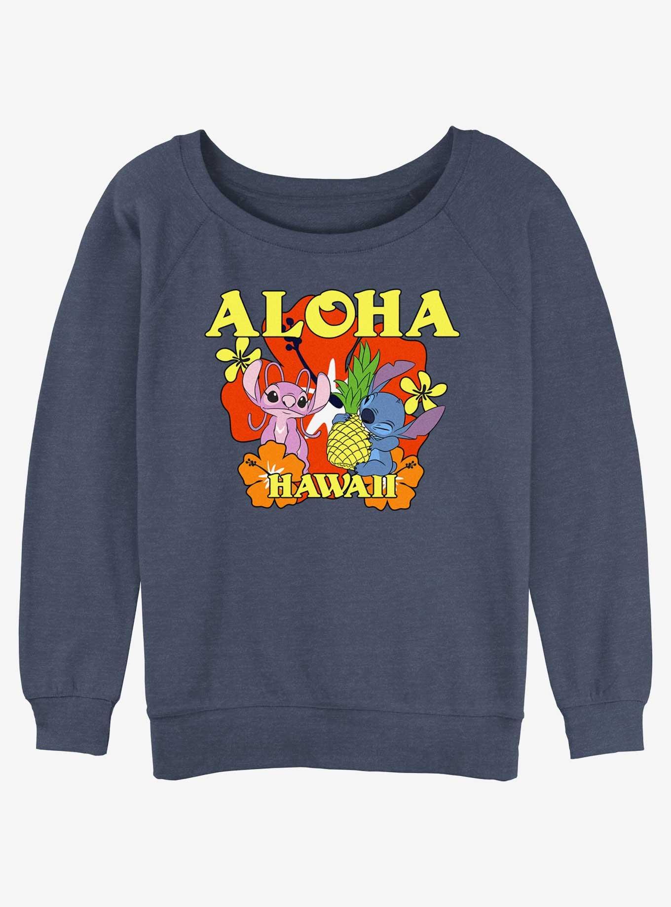 Disney Lilo & Stitch Aloha Angel & Stitch Girls Slouchy Sweatshirt, , hi-res