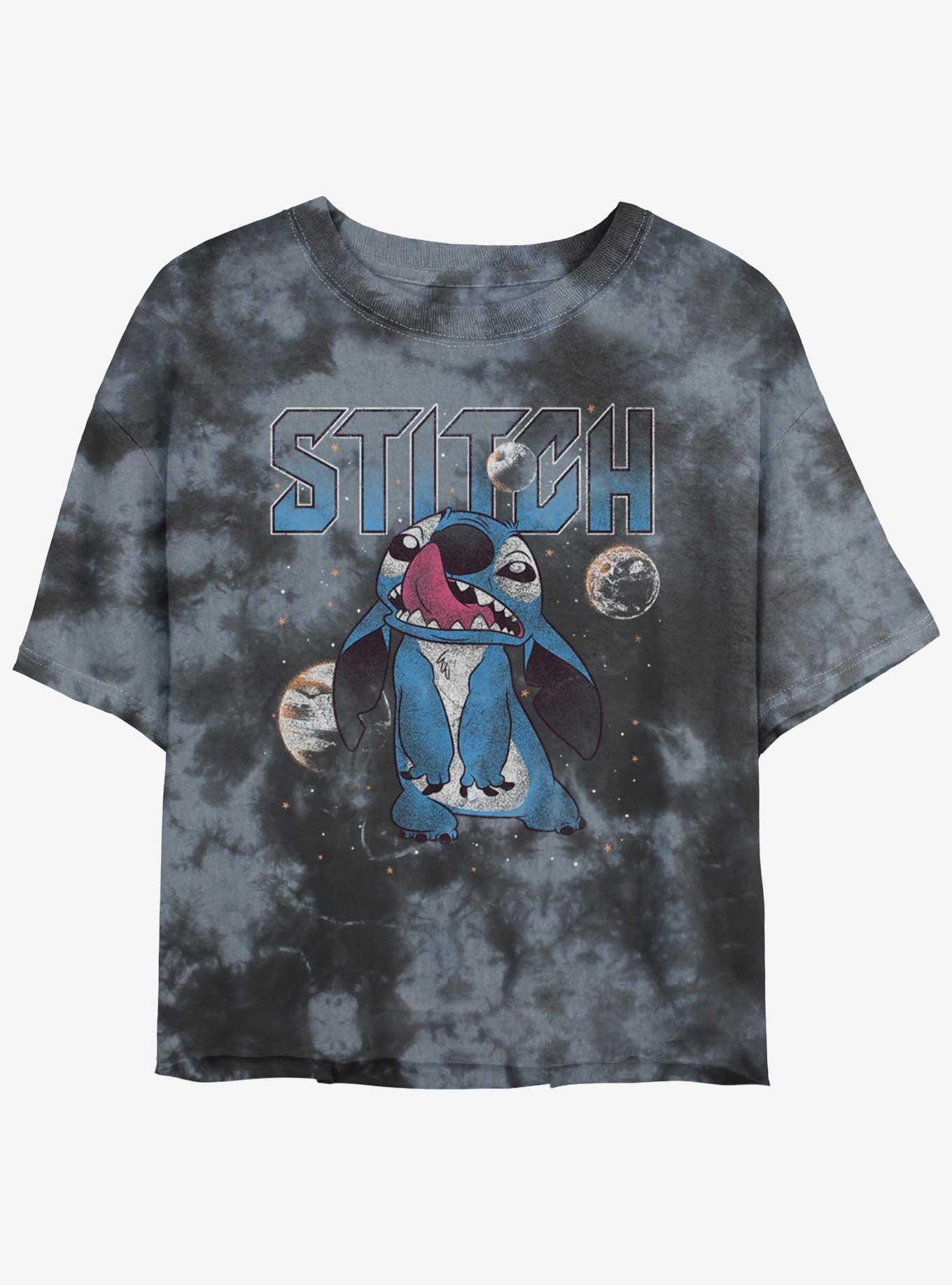 Hot Topic Disney Lilo & Stitch Ride The Waves Tie-Dye Girls Crop T-Shirt