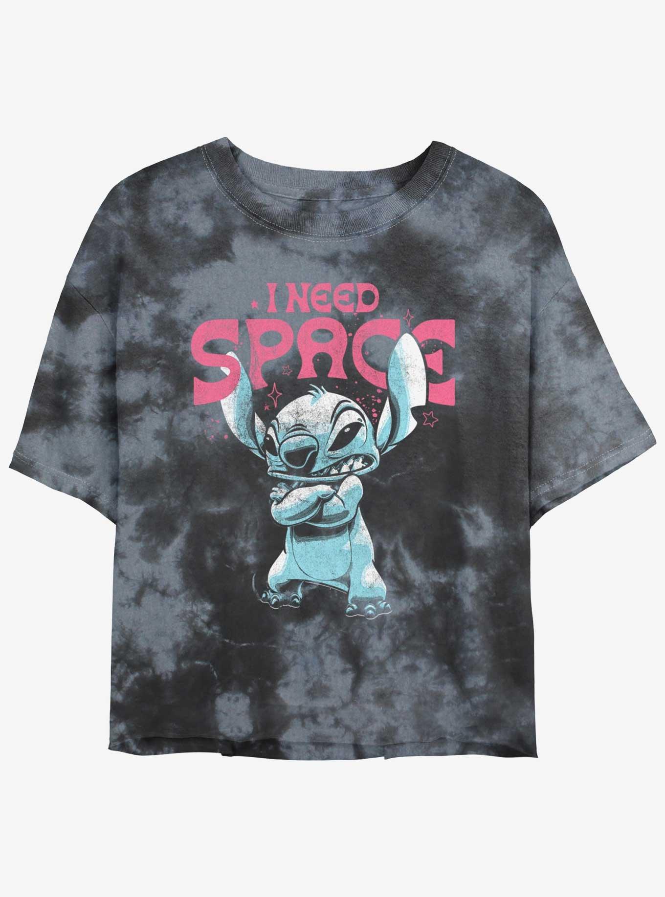 Disney Lilo & Stitch Gimme Space Tie-Dye Girls Crop T-Shirt, BLKCHAR, hi-res