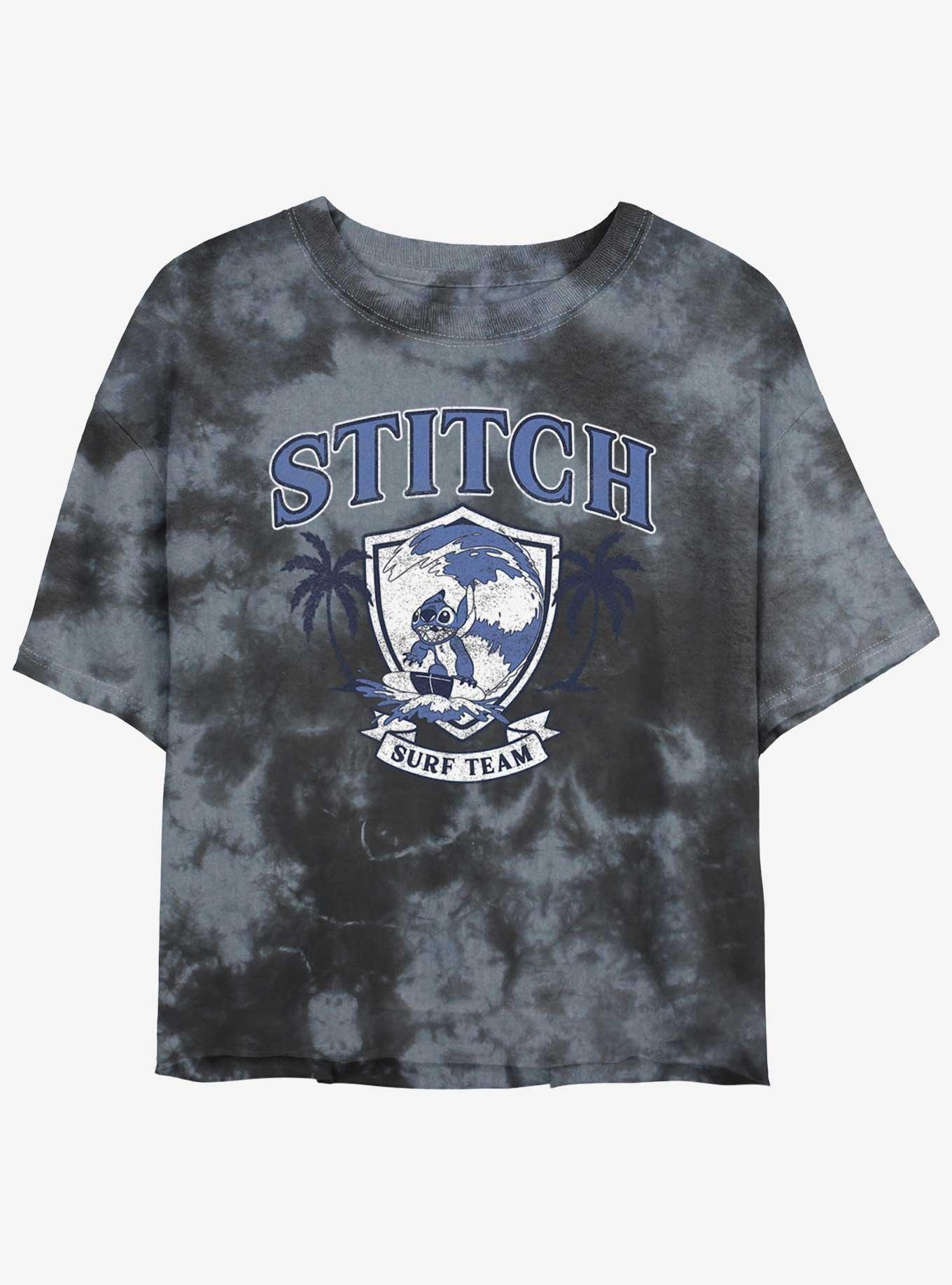 Disney Lilo & Stitch Surf Team Tie-Dye Girls Crop T-Shirt, , hi-res