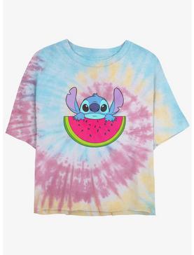 Disney Lilo & Stitch Watermelon Tie-Dye Girls Crop T-Shirt, , hi-res