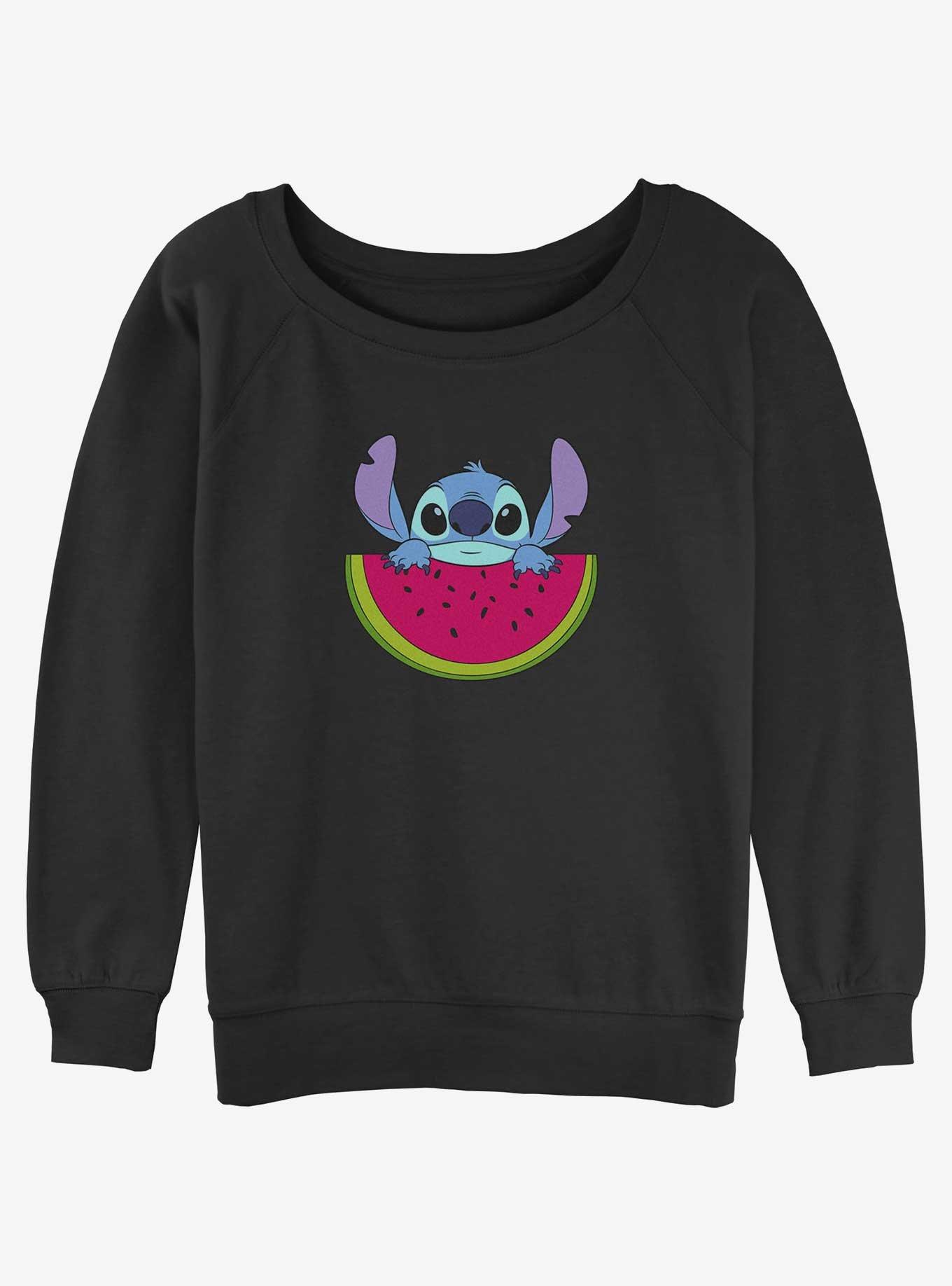 Official Disney Lilo & Stitch Watermelon Girls Slouchy Sweatshirt