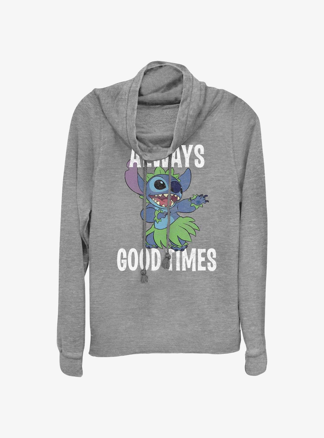 Disney Lilo & Stitch Good Time Stitch Cowl Neck Long-Sleeve Top, , hi-res
