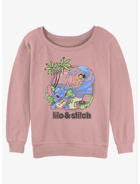 Disney Lilo & Stitch Beach Duo Girls Slouchy Sweatshirt, , hi-res