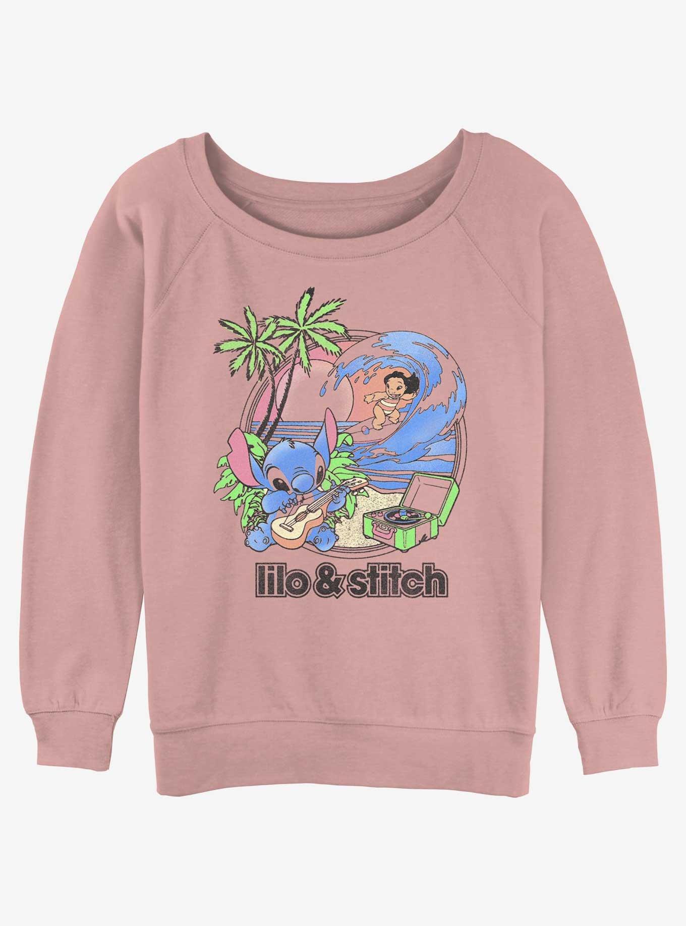 Disney Lilo & Stitch Beach Duo Girls Slouchy Sweatshirt, , hi-res