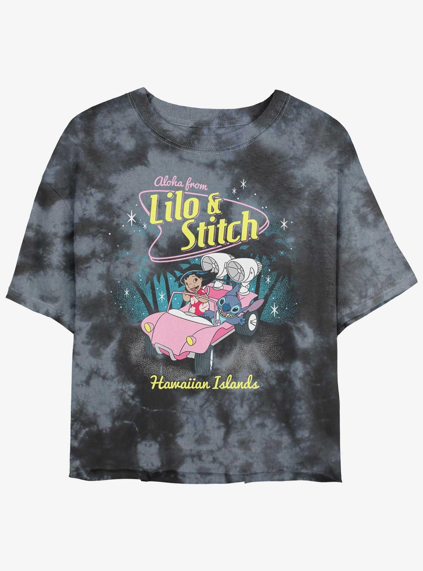 Disney Lilo & Stitch 50's Stitch Tie-Dye Girls Crop T-Shirt, , hi-res