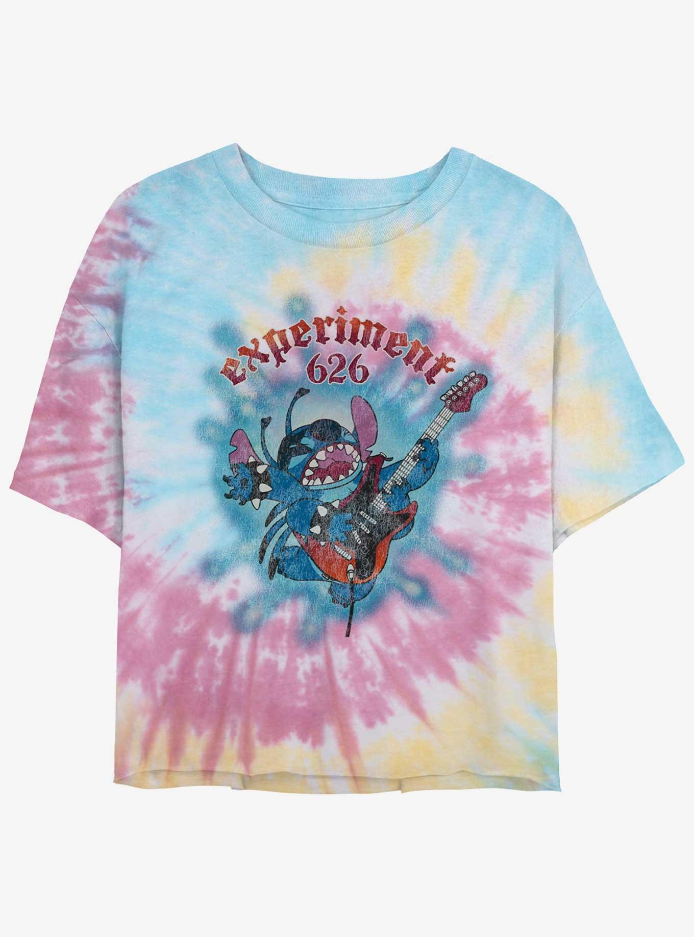 Disney Lilo & Stitch Rock Out Experiment 626 Tie-Dye Girls Crop T-Shirt, , hi-res