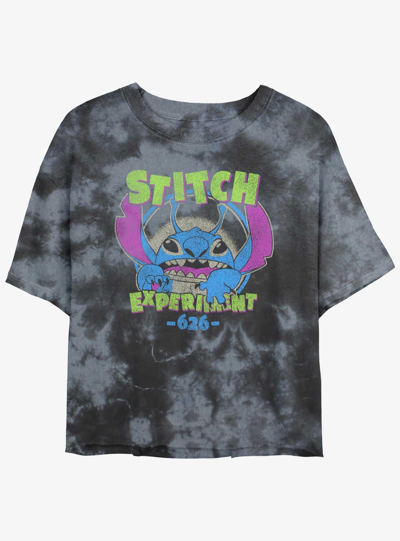 Disney Lilo & Stitch Alien Mode Tie-Dye Womens Crop T-Shirt, BLKCHAR, hi-res