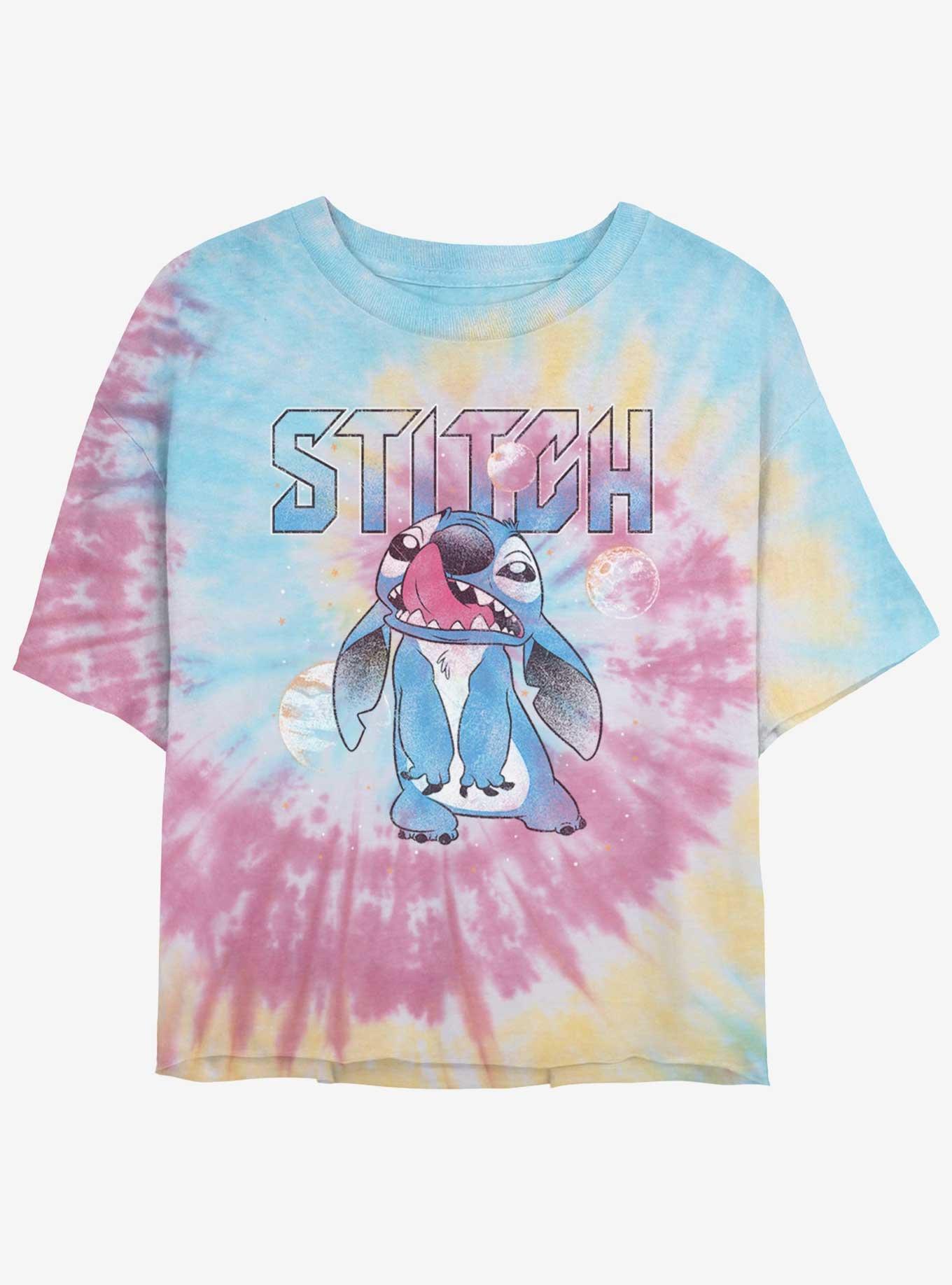 Disney Lilo & Stitch Planet Stitch Tie-Dye Womens Crop T-Shirt, , hi-res