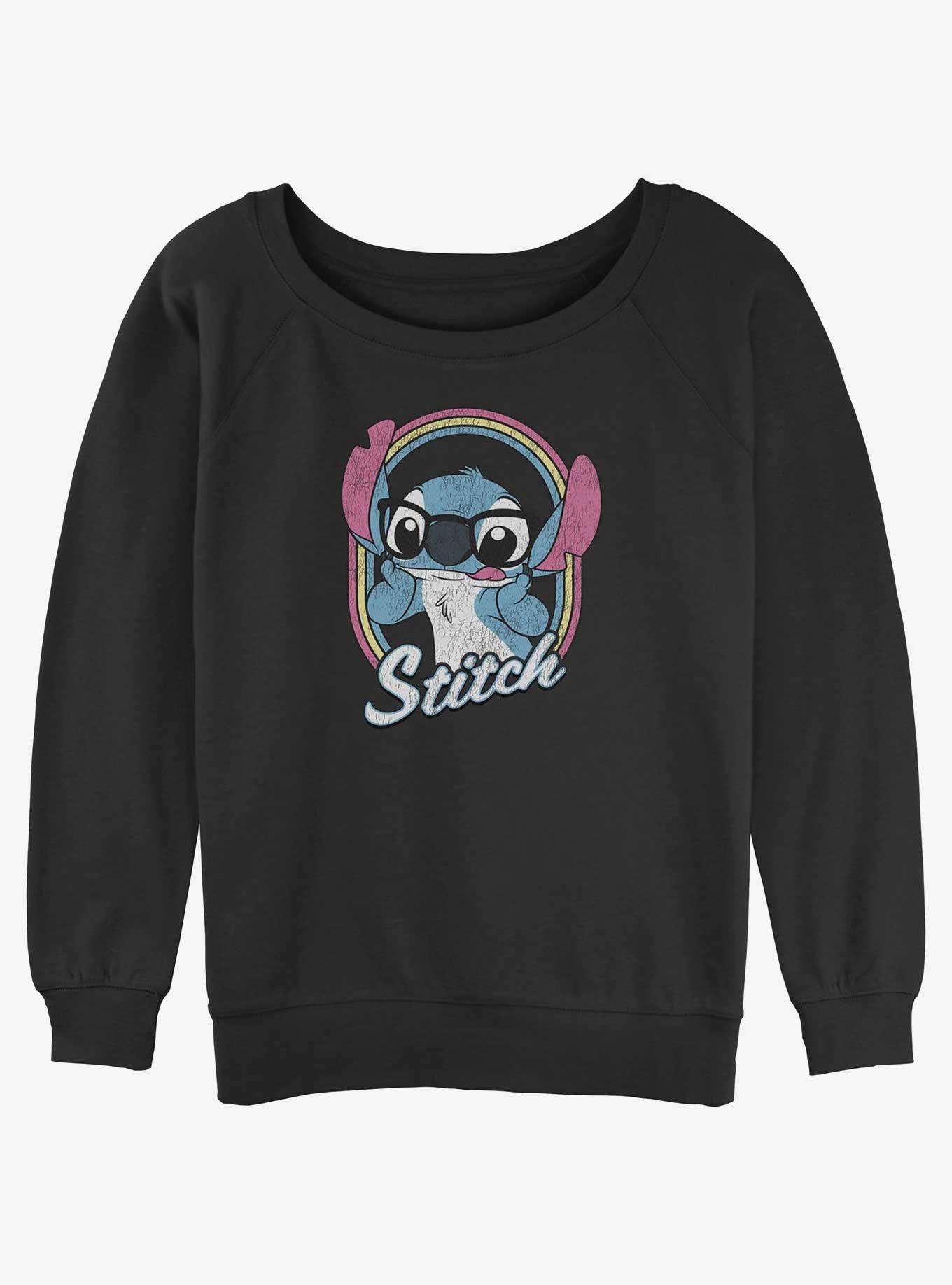 Disney Lilo & Stitch Nerdy Stitch Womens Slouchy Sweatshirt, , hi-res