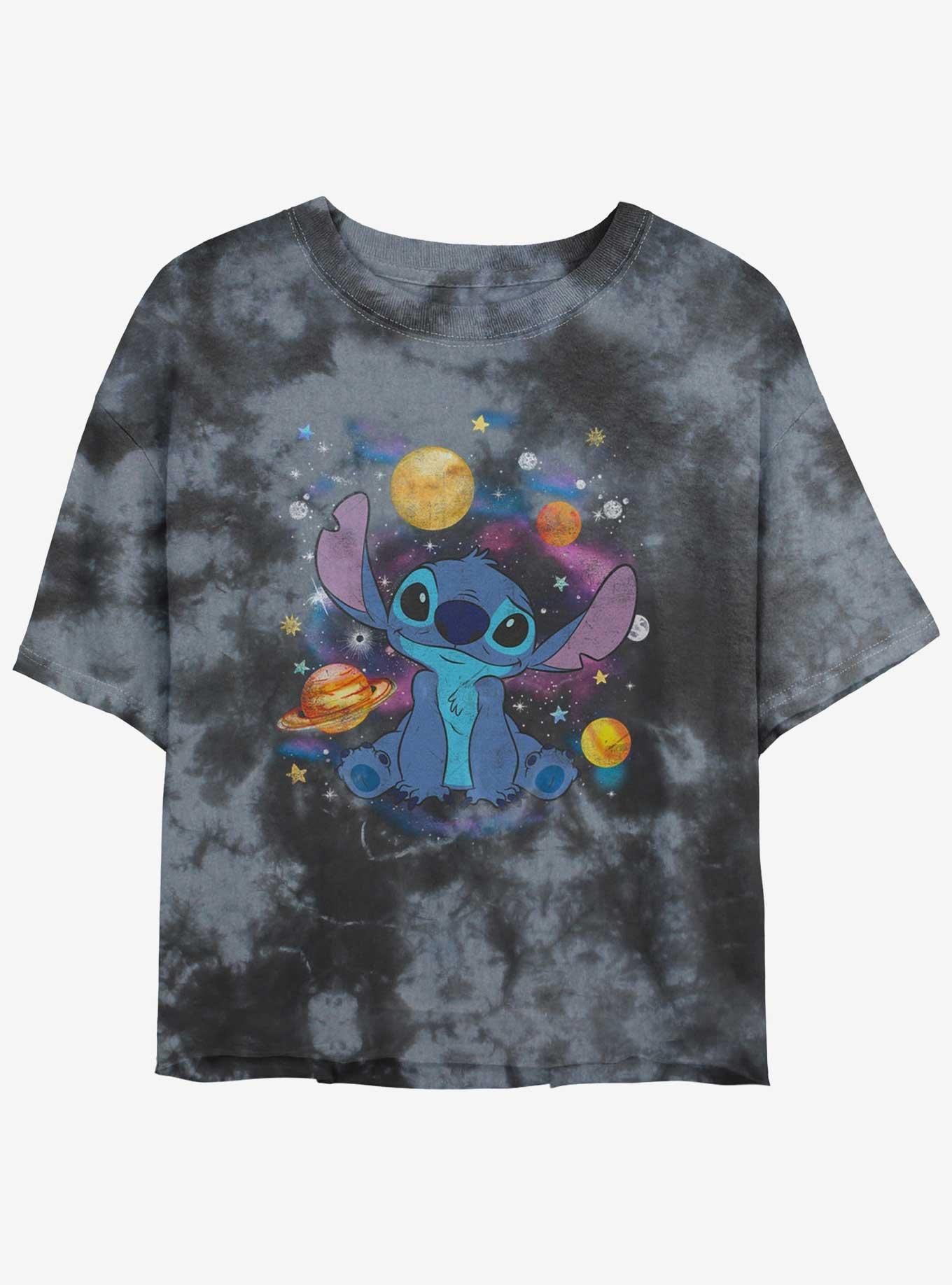 Disney Lilo & Stitch Space Stitch Tie-Dye Womens Crop T-Shirt, , hi-res