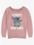 Disney Lilo & Stitch Good Time Stitch Womens Slouchy Sweatshirt, DESERTPNK, hi-res