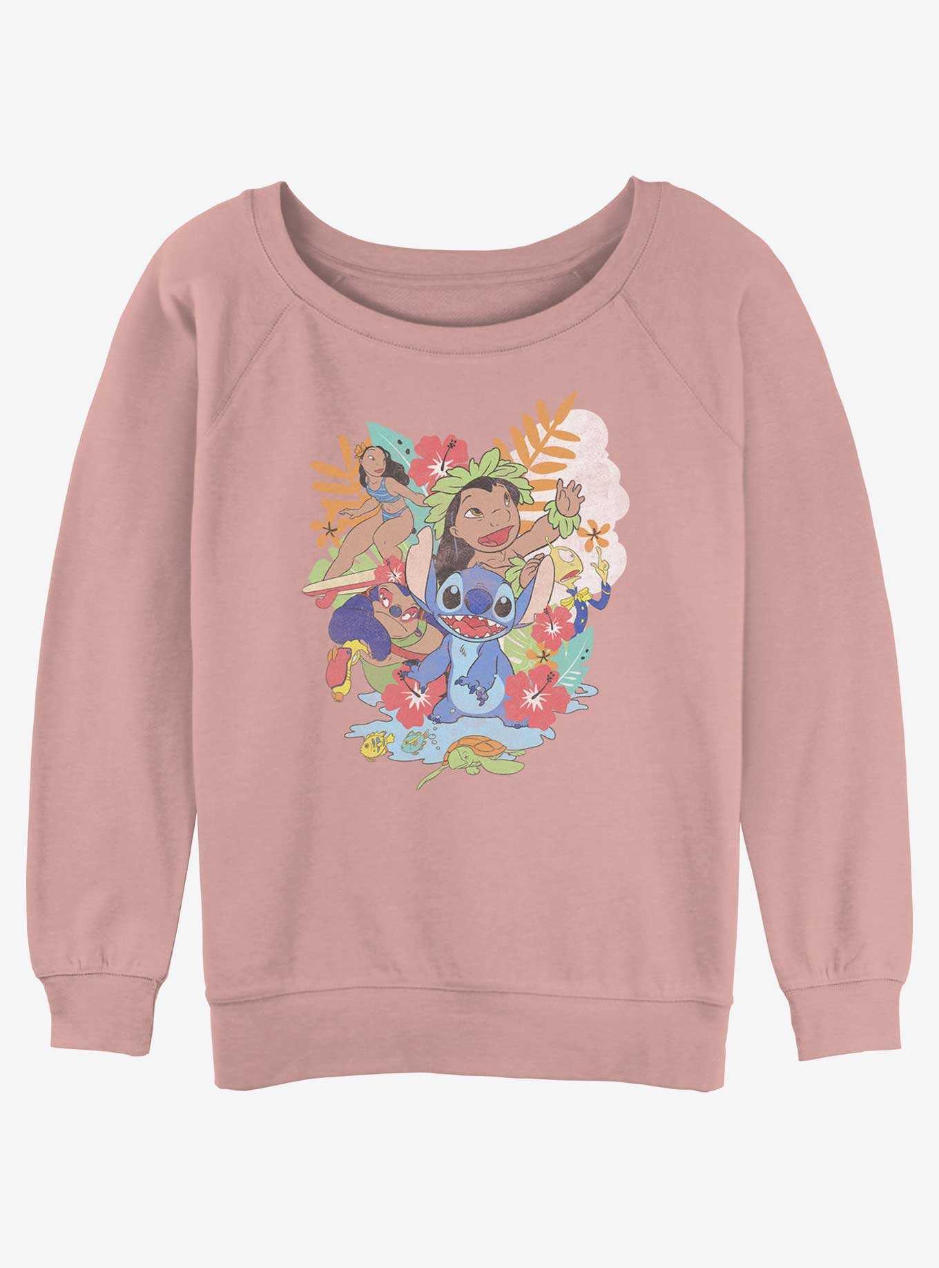 Disney Lilo & Stitch Aloha Family Womens Slouchy Sweatshirt, , hi-res