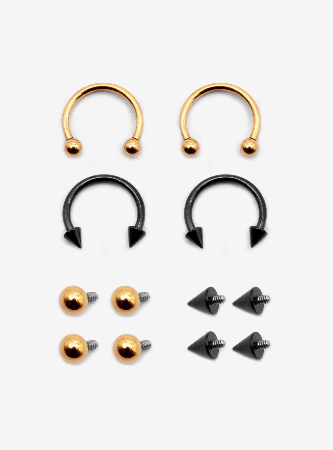 Steel Gold & Black Interchangeable Circular Barbell 4 Pack, , hi-res