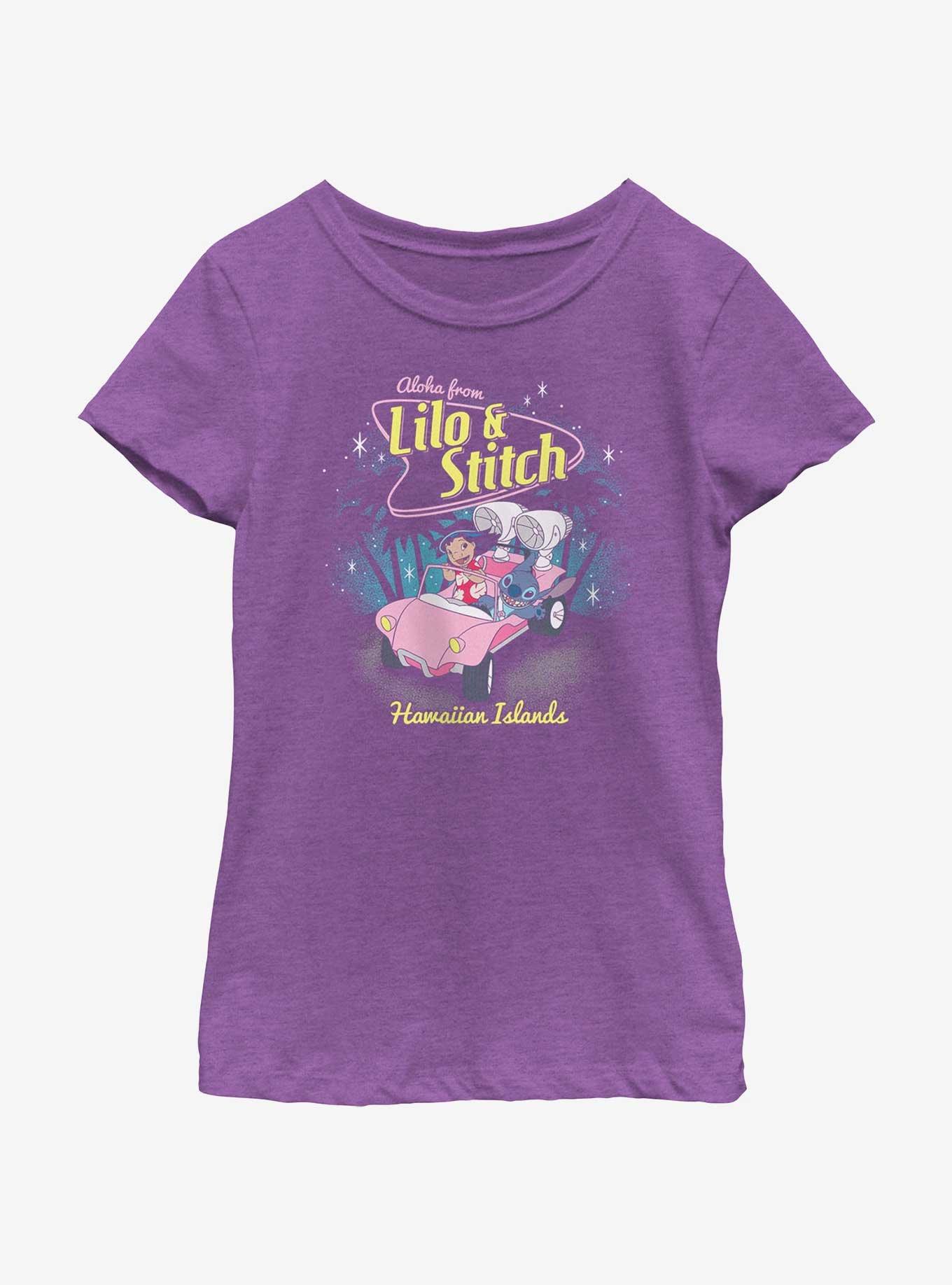 Disney Lilo & Stitch 50's Stitch Girls Youth T-Shirt, PURPLE BERRY, hi-res