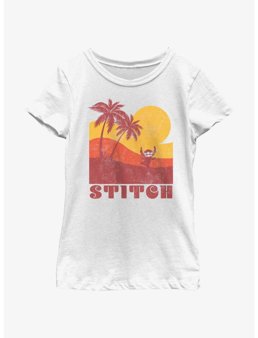 Disney Lilo & Stitch Sunset Stitch Girls Youth T-Shirt, WHITE, hi-res