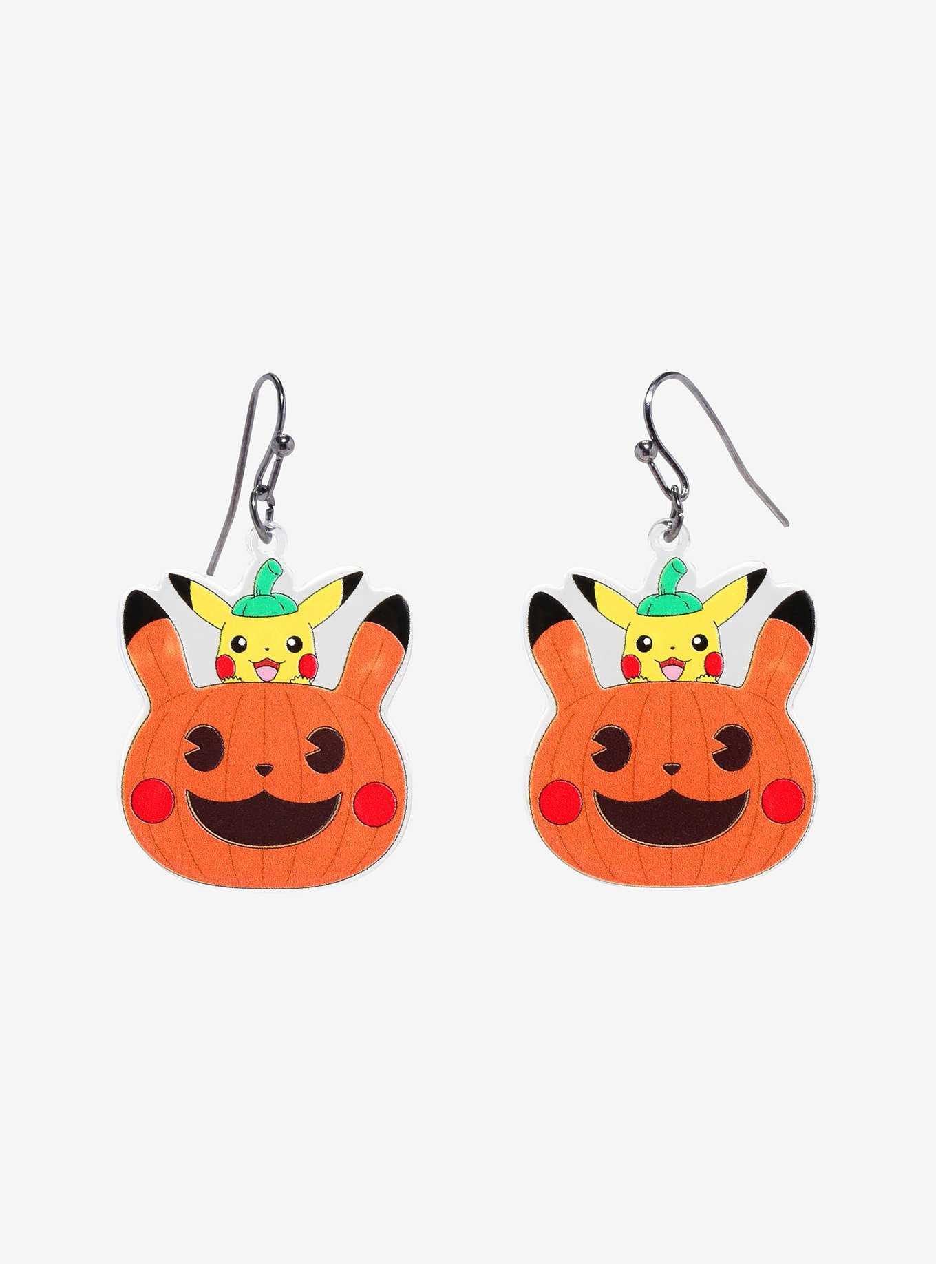 Pokémon Pikachu Pumpkin Pop Up Statement Earrings — BoxLunch Exclusive, , hi-res